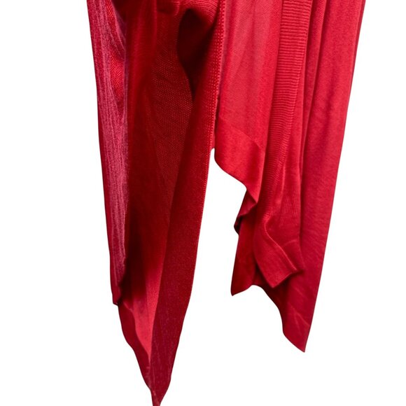 Lane Bryant Sweater Shawl Red Cape One Size Holiday Christmas Cardigan Top - Picture 9 of 12